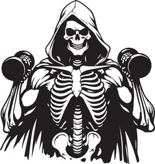 Skeleton Lifting Barbell SVG | Workout Gym Vector Clipart

Funny Skeleton Weightlifting SVG | Gym Fitness Silhouette

Halloween Gym SVG | Skeleton with Barbell Vector Design

Skeleton Barbell Clipart 