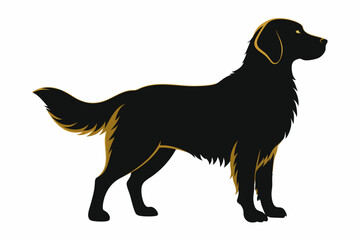 golden retriever sihouette black vector