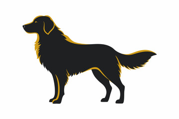 golden retriever sihouette black vector