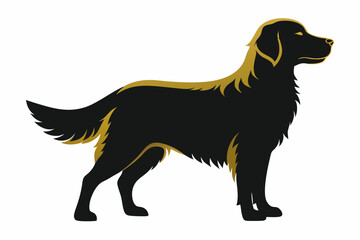 golden retriever sihouette black vector