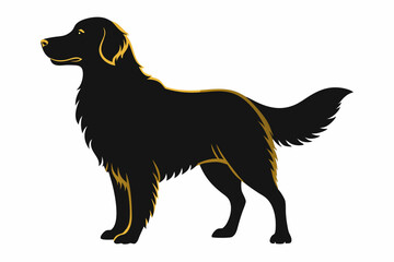 golden retriever sihouette black vector