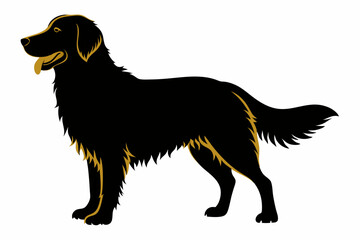 golden retriever sihouette black vector