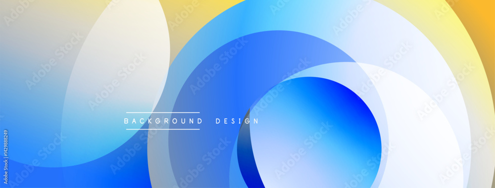 Poster Abstract fluid shapes overlap, creating vibrant gradient effect. Soft colors blend seamlessly, forming modern design.