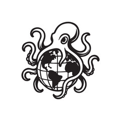 octopus holding globe © HardWork