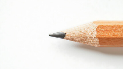 A pencil with a black tip is shown on a white background