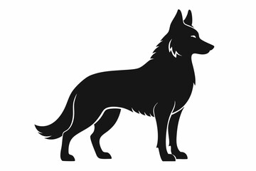 german shepherd sihouette black vector