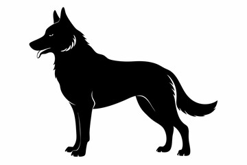 german shepherd sihouette black vector