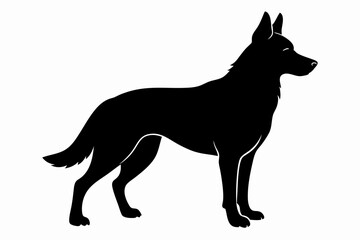german shepherd sihouette black vector