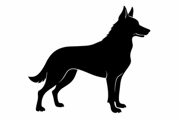 german shepherd sihouette black vector