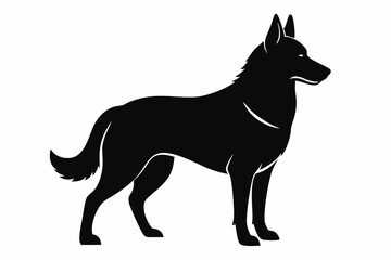 german shepherd sihouette black vector