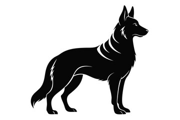 german shepherd sihouette black vector
