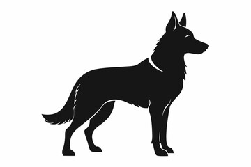 german shepherd sihouette black vector