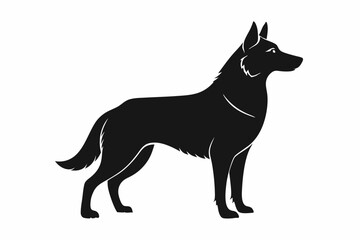 german shepherd sihouette black vector