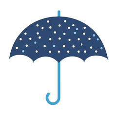 blue umbrella with white dots