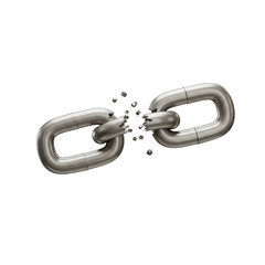 Snapped Chain Link World Press Freedom Day Censorship Broken Freedom Media Control Information Blockade Suppression Journalism Impairment Restricted Press