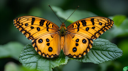 Fototapeta premium A detailed close-up of a butterfly wing, showcasing the intricate patterns and vibrant colors, highlighting the delicate and beautiful texture, perfect for nature, macro photography, and wildlife art.