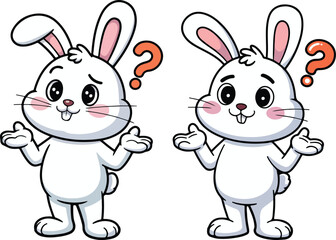 Obraz premium cute rabbit bunny clipart vector illustration