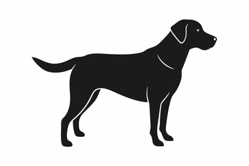 labrador retriever sihouette black vector