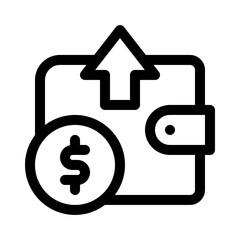 Wallet with Rising Prices line icon