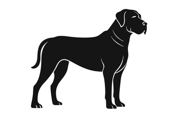 Obraz premium mastiff sihouette black vector