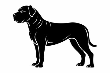 Obraz premium mastiff sihouette black vector