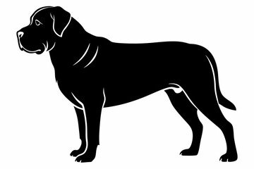 mastiff sihouette black vector