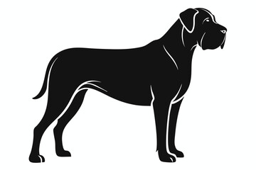 Obraz premium mastiff sihouette black vector