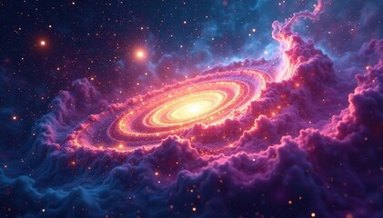 Obraz premium Abstract swirling nebula, cosmic dust, endless space, nebula, magic