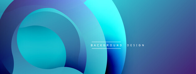 Abstract blue layers create flowing, modern design. Smooth gradients suggest depth, calm visuals. Minimalist aesthetic.