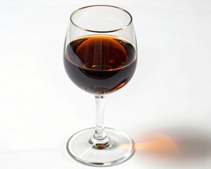 Dark Red Wine in Elegant Glass Close up View Alcohol Beverage Drink Photography