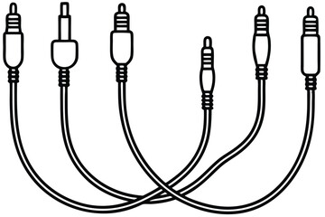 Audio Cables Installation Basics Line Art