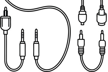 Audio Cables Sound Control Line Art