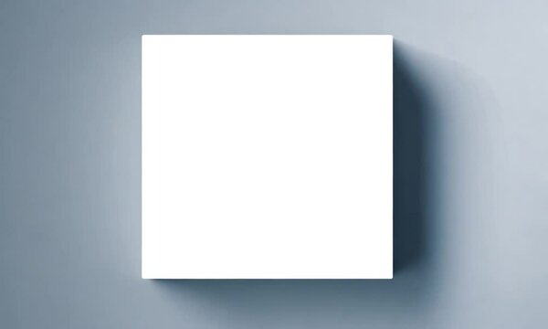 white square plain paper on grey background, zoom in
