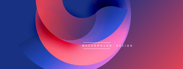 Abstract fluid shapes, vibrant colors blend. Gradient design creates modern visual experience. Smooth curves, dynamic composition.