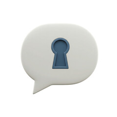 Thought Bubble with Keyhole World Press Freedom Day Restricted Thought Limited Expression Censorship Surveillance Private Information Hidden Communication Secret Ideas