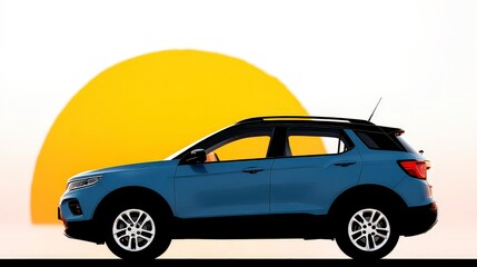 Blue SUV at Sunset  Beach Drive  Summer Vacation  Car Ad