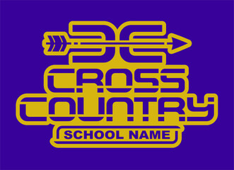 cross country team design with arrow for school, college or league sports