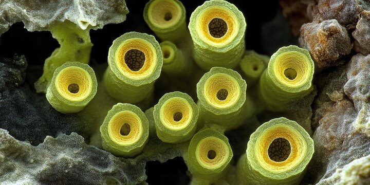 close-up of coral polyps undersea marine life vibrant color details thriving ecosystem