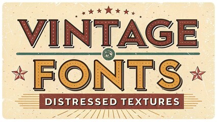 Naklejka premium A nostalgic design featuring bold typography and textures reminiscent of old signage.