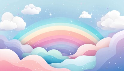 Pastel rainbow sky clouds