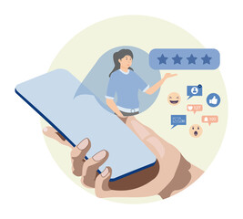 User satisfaction positive or negative feedback concept, opinion on product and service.