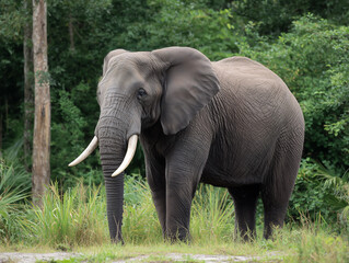 Obraz premium African Elephant in Forest / 숲속의 아프리카 코끼리