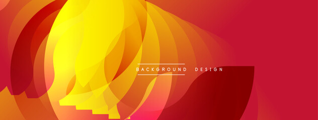 Abstract vibrant layers create dynamic flow. Warm colors dominate, suggesting energy, movement, modern aesthetic. Background text reads background design.