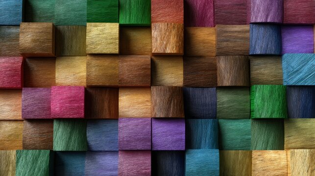 A colorful image of blocks with different colors and sizes