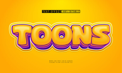 Playful toons editable text effect in vibrant cartoon style