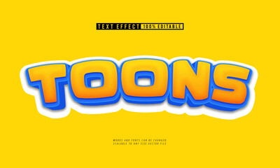 Playful toons editable text effect in vibrant cartoon style