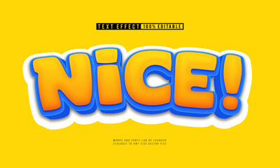 Nice cartoon 3D editable text effect with fun bold style