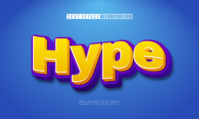 Trendy modern hype 3D editable text effect for bold visual design.