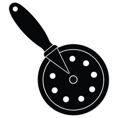 Pizza Cutter Vector – Sharp Kitchen Tool Illustration for Food, Cooking & Design Projects