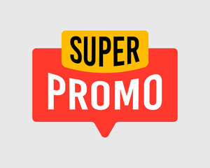 Super Promo Vector Label on White Background